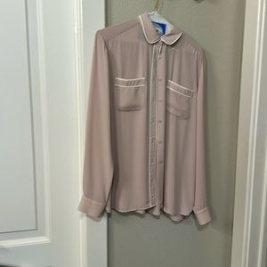 Pink with white piping blouse